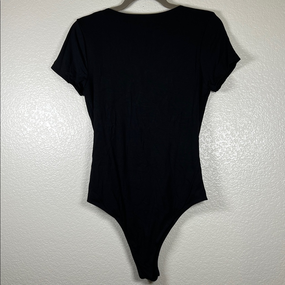 Black Wasabi + Mint tie front bodysuit, size large - Picture 5 of 5
